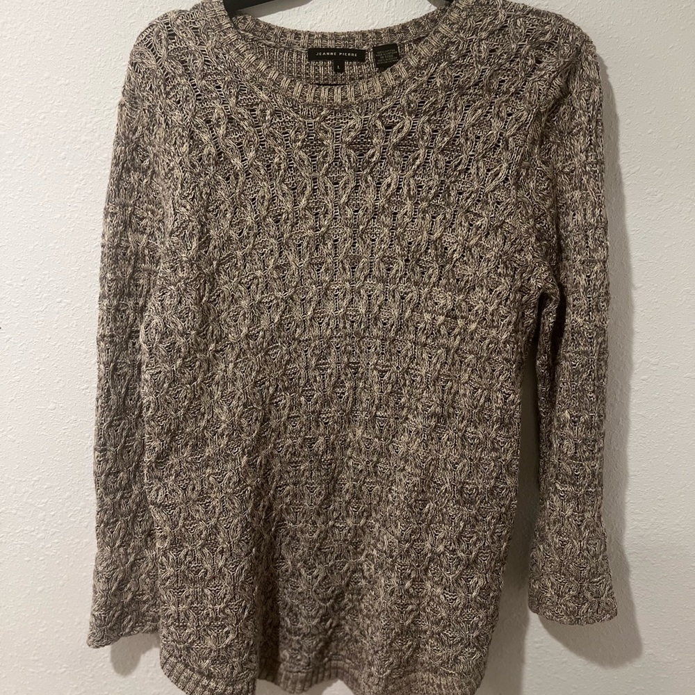 Jeanne Pierre grey 10% cotton sweater size L